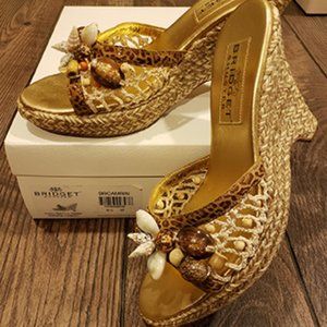 Bridget Shuster Wedge Sandals - Size 9.5